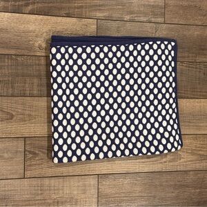 Pottery Barn Bubble Modern Baby Stroller Blanket Blue White Cotton 30x40